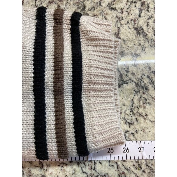 Karlie Wool Blend Aztec Knit Cardigan S Beige Brown Boho Western Cozy Chic - Picture 8 of 8